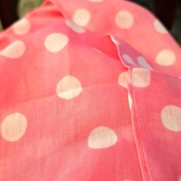 NWT Fraas Scarf Co Pink&White Poka-dotted Scarf. - Picture 7 of 7